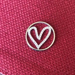 Origami Owl ~ Heart Window Plate with Crystals